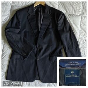 Brooks Brothers 1818 Mainline Regent Super 110s Wool Blazer Men's 43R Black 2BSV